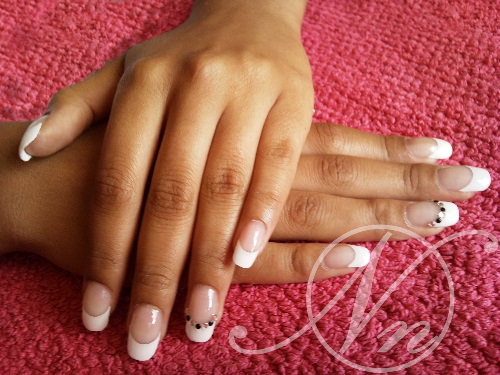 Nail Art Design Gallery. French enhancements tip and overlay